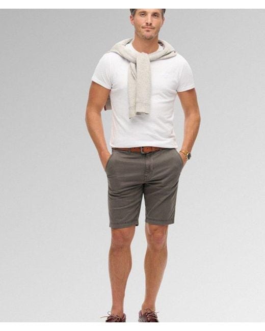 Superdry White Vintage International Shorts Washed for men