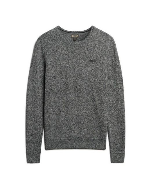 Superdry Gray & Co Essential Slim Fit Crew Jumper for men