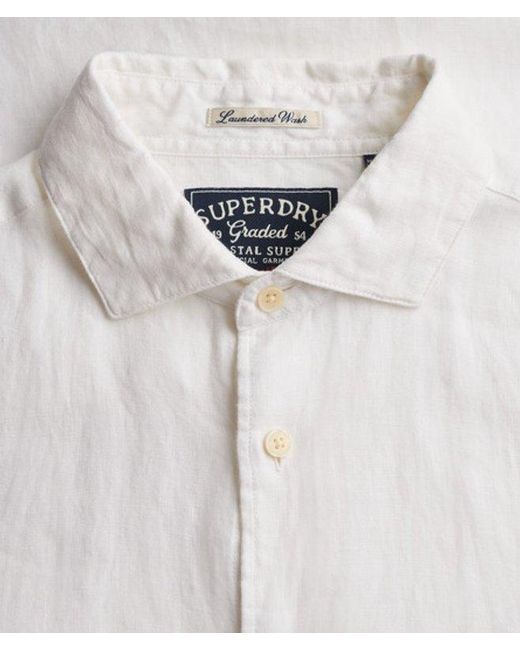 Superdry Blue & Co Riviera Short Sleeve Linen Shirt for men