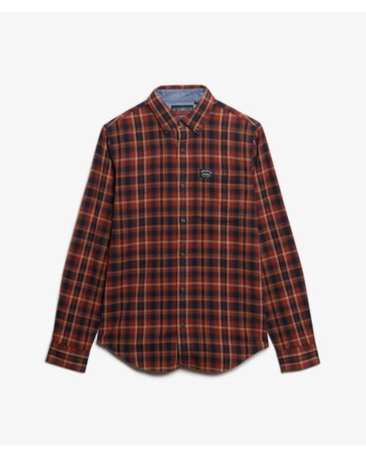 Superdry Brown & Co Long Sleeve Cotton Lumberjack Shirt for men