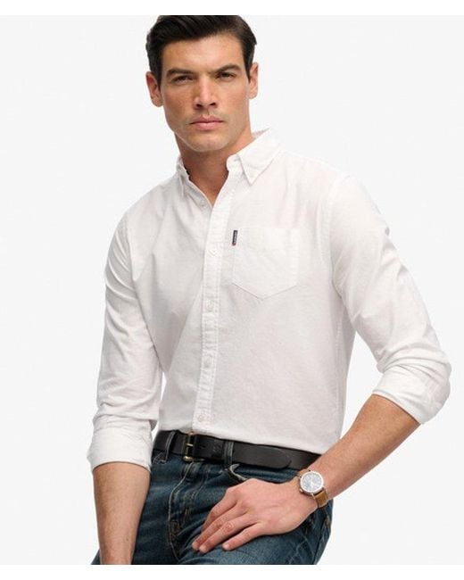 Superdry White & Co Essential Oxford Long Sleeve Shirt for men