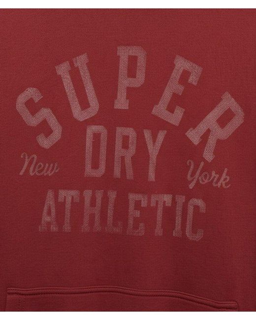 Superdry Red & Co Athletic Essentials Relaxed Hoodie