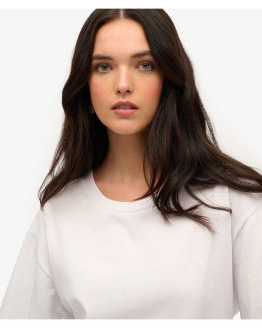 Superdry White Oversized Essentials Relaxed T-shirt