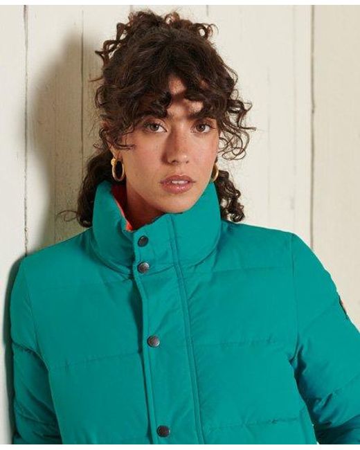 Superdry Blue Source Retro Puffer Jacket Opal