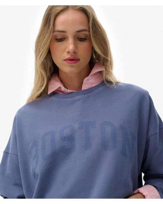 Superdry Blue & Co Athletic Essentials Relaxed Crew Sweatshirt