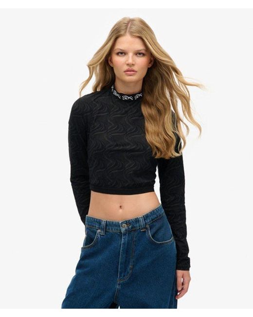 Superdry Blue & Co Limited Edition Sdx Jacquard Mesh Top