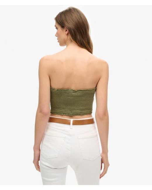 Superdry Green & Co Smocked Bandeau Top