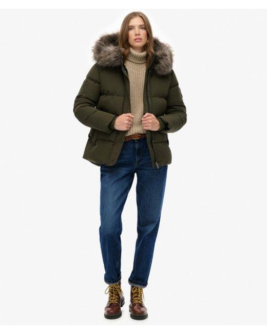 Superdry Everest Five Baffle Pufferjas in het Green