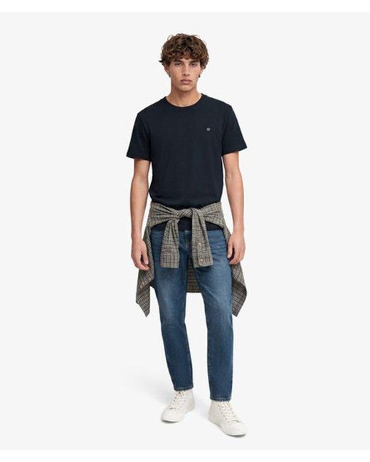 Superdry Blue & Co Logo Embroidered T-shirt for men