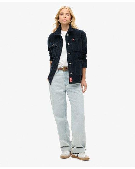 Superdry Corduroy Chore Jas in het Blue