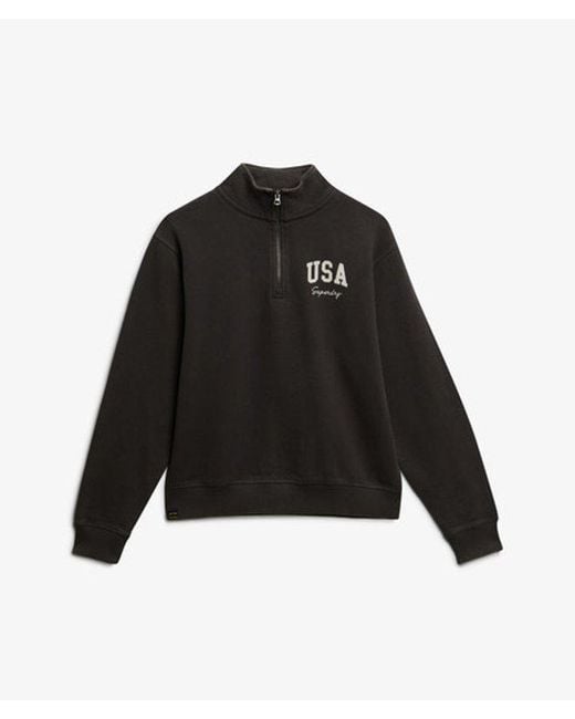 Superdry Black & Co Athletic Essentials Half Zip Jumper