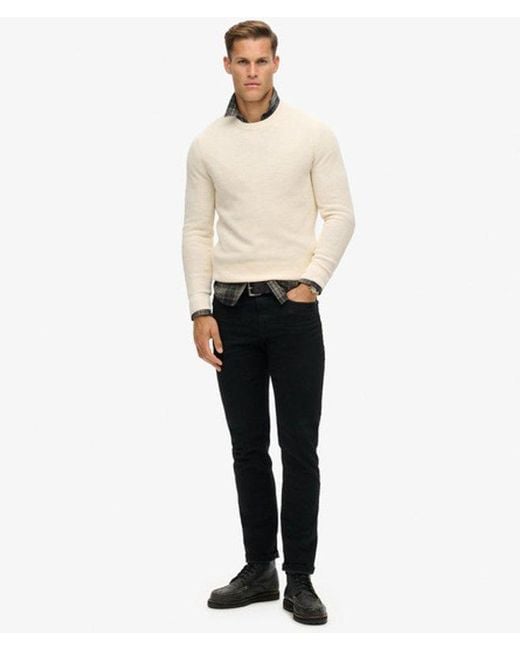 Superdry Natural Classic Knitted Textured Crew Jumper for men