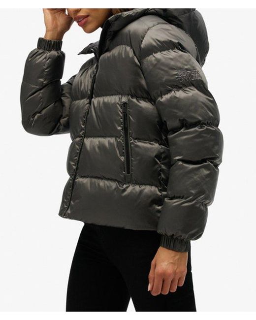 Superdry Black & Co Hooded Luxe Sports Puffer Jacket