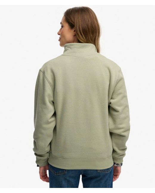Superdry Green & Co Essential Logo Embroidered Half Zip Jumper