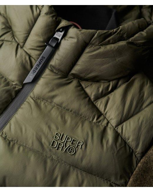 Superdry Gebreide Hybrid Storm Jas Met Capuchon in het Green voor heren