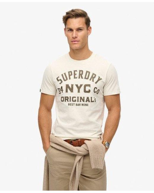 Superdry Natural Embroidered Script Graphic T-Shirt for men