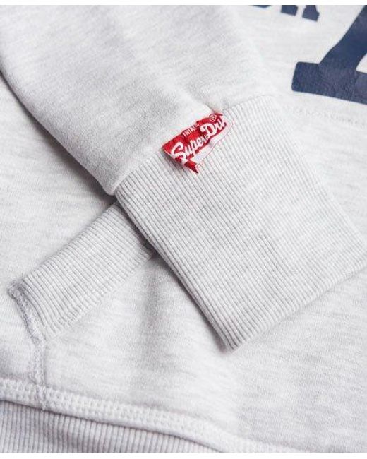 Superdry White Track And Field Hoodie Ice Marl