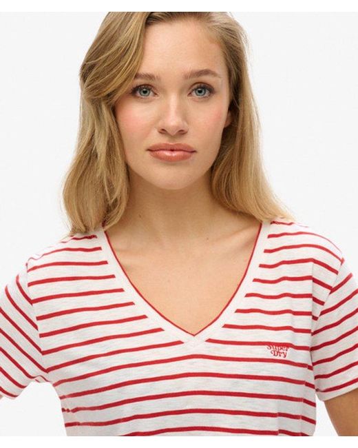 Superdry Red & Co Slub Embroide