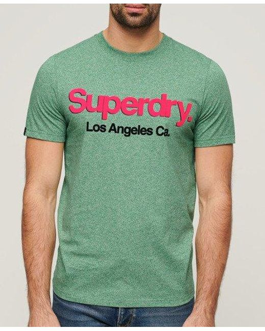 Superdry Green Core Logo Classic Washed T-shirt for men
