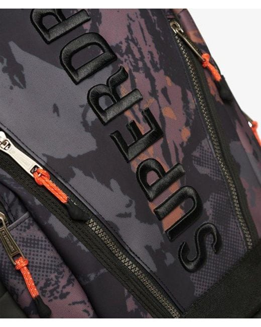 Superdry Black & Co Camo Print Tarp Rucksack