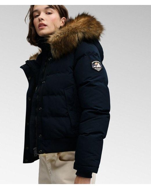 Superdry Blue & Co Everest Hooded Bomber Jacket
