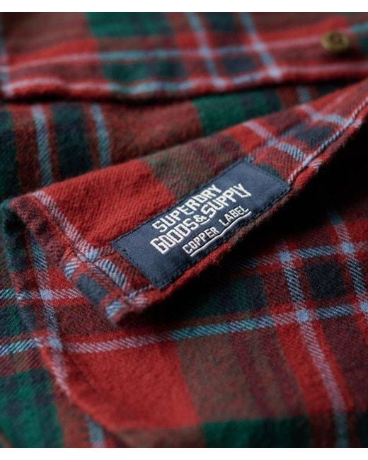 Superdry Red & Co Long Sleeve Cotton Lumberjack Shirt for men