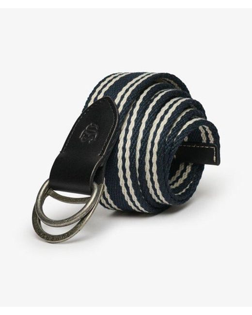 Superdry Black & Co Heritage Stripe Webbing Belt for men