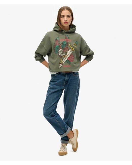 Superdry Green Neo Trad Tattoo Relaxed Hoodie