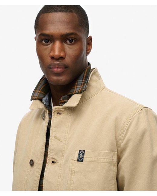 Superdry The Merchant Store-canvas Worker Jas in het Natural voor heren