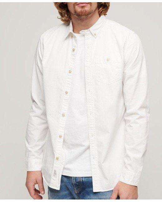 Superdry The Merchant Store - Overhemd Met Lange Mouwen in het White voor heren