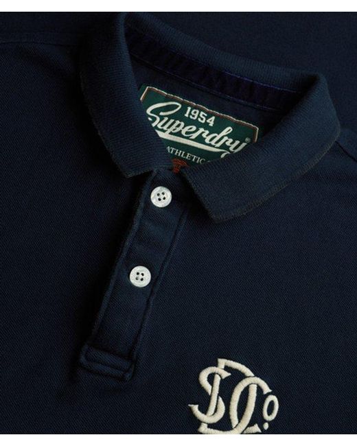 Superdry Black Vintage Athletic Embroidered Polo Shirt for men
