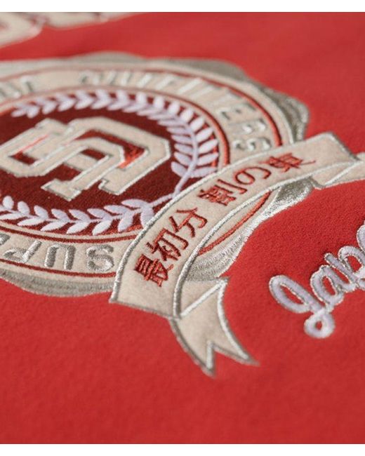 Superdry Red & Co College Graphic Jersey Bomber