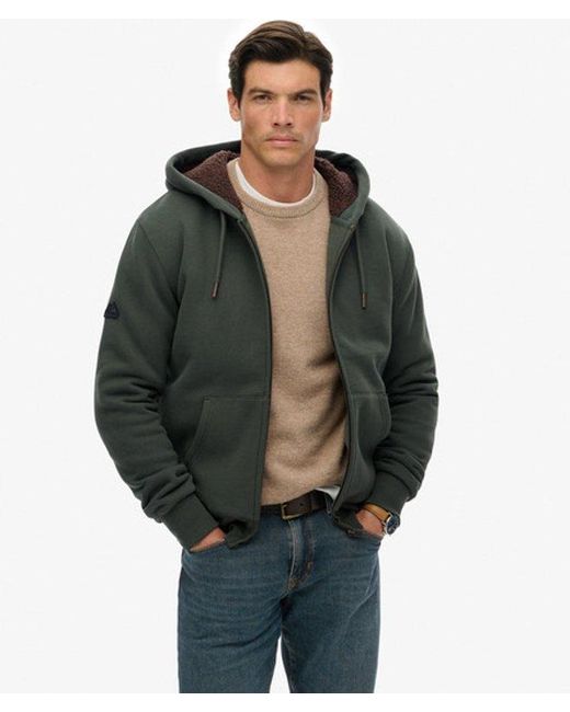 Superdry Gray & Co Borg Lined Zip Hoodie for men