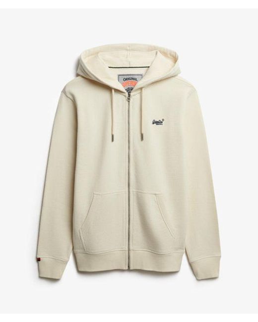 Superdry Natural & Co Essential Logo Half Brushed Zip Hoodie for men