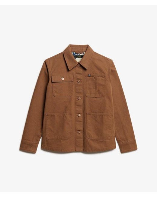 Superdry Brown Embroidered Chore Jacket