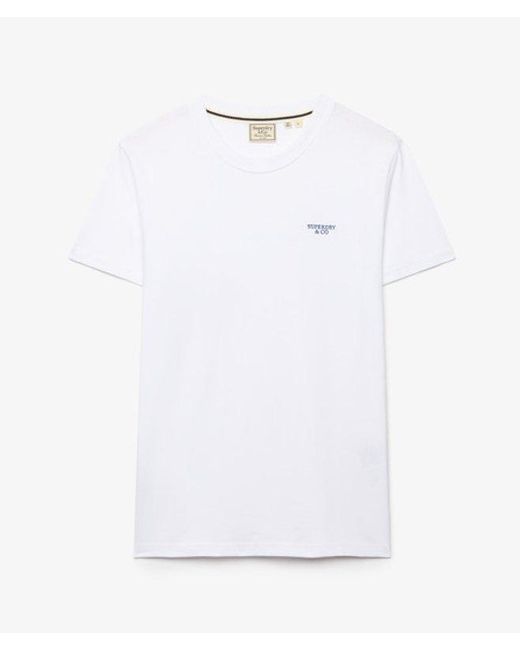 Superdry White & Co Essential Stacked Logo Embroidered T-shirt for men