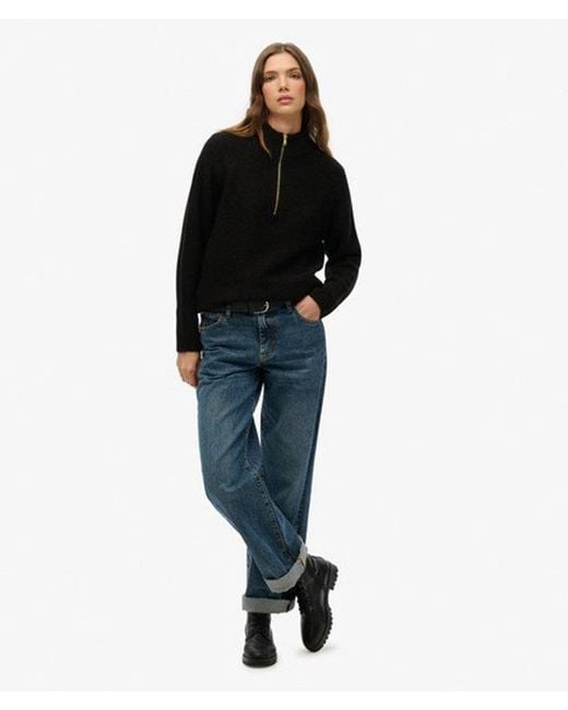 Superdry Black & Co Brushed Half Zip Jumper