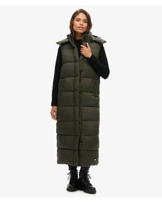 Superdry Black & Co Hooded Ripstop Long Gilet