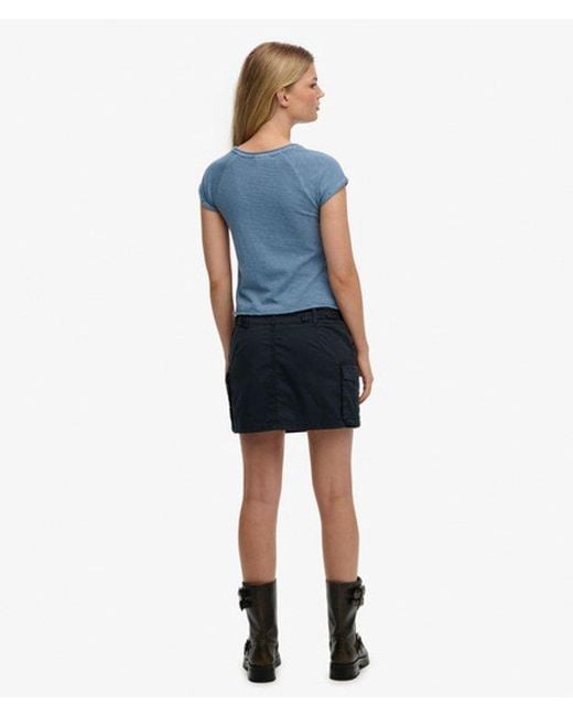 Superdry Blue Cargo Mini Skirt