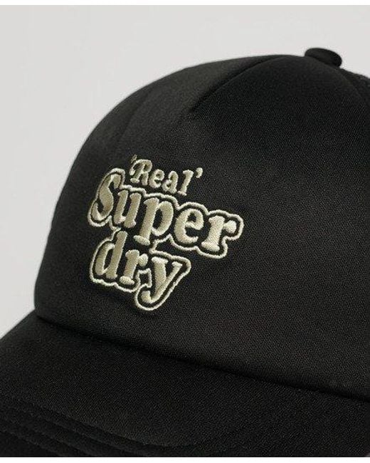 Superdry Black Vintage Graphic Trucker Cap