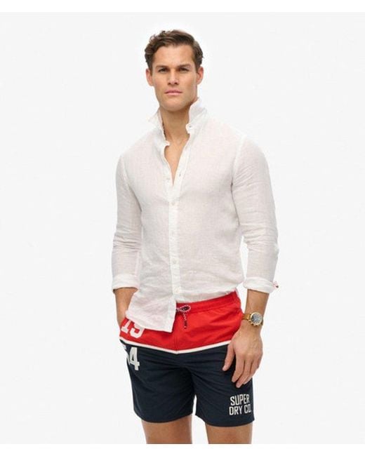 Superdry Red & Co Nautical Logo 17-inch Swim Shorts for men