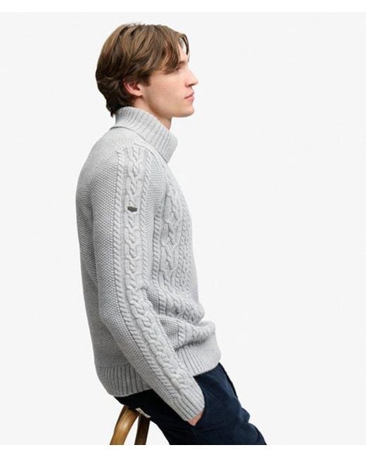 Superdry Jacob Cable Coltrui in het Gray voor heren