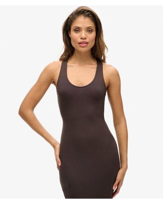 Superdry Brown & Co Scoop Neck Jersey Midi Dress