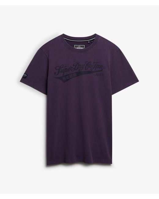Superdry Blue Heritage Brand Relaxed T-Shirt for men