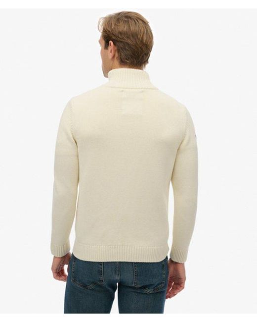 Superdry Natural & Co Cotton Half Zip Knit Jumper for men
