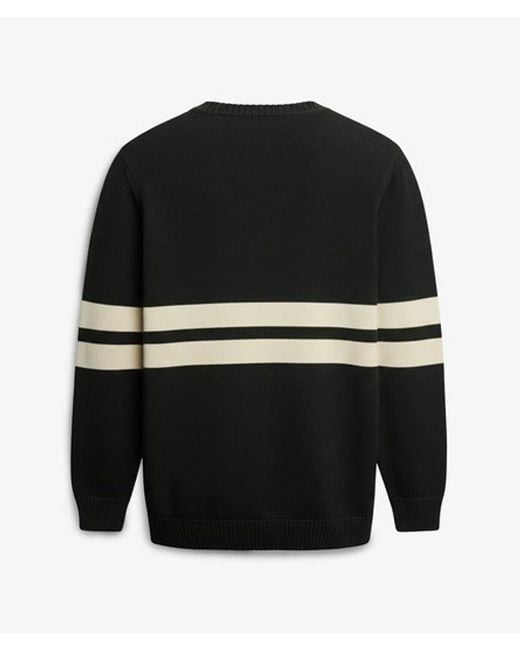 Superdry Black & Co Oversized Striped V-neck Jumper