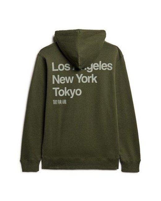 Superdry Green Oversized Core Logo City Hoodie