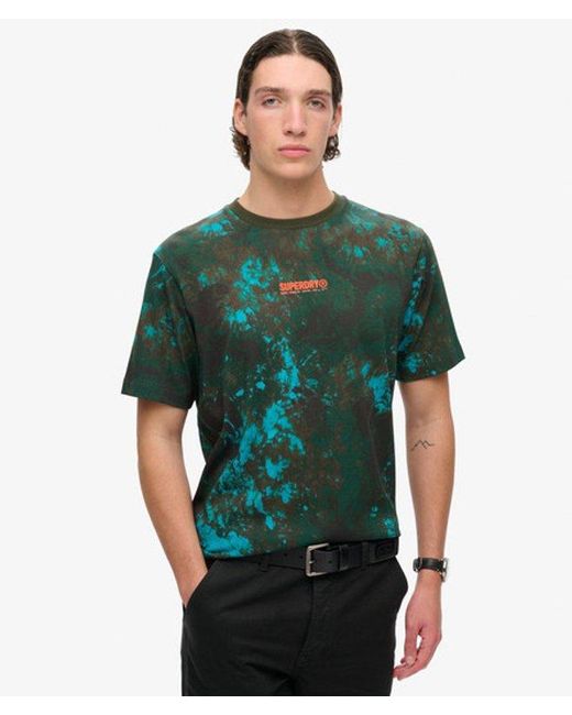 Superdry Green Utility Camo Graphic Loose T-shirt - Size: M for men