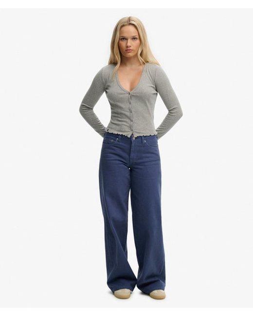 Superdry Gray & Co Athletic Essential Pointelle Cardigan