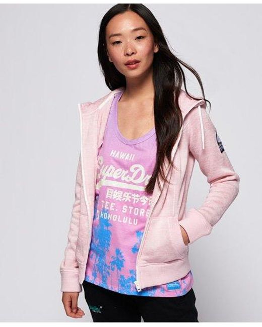 Superdry Pink Sd Storm Zip Hoodie Kiss Grit